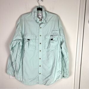 Guy Harvey AFTCO Bluewater Fishing Shirt Dorado Teflon UPF 30+ Blue Men XL